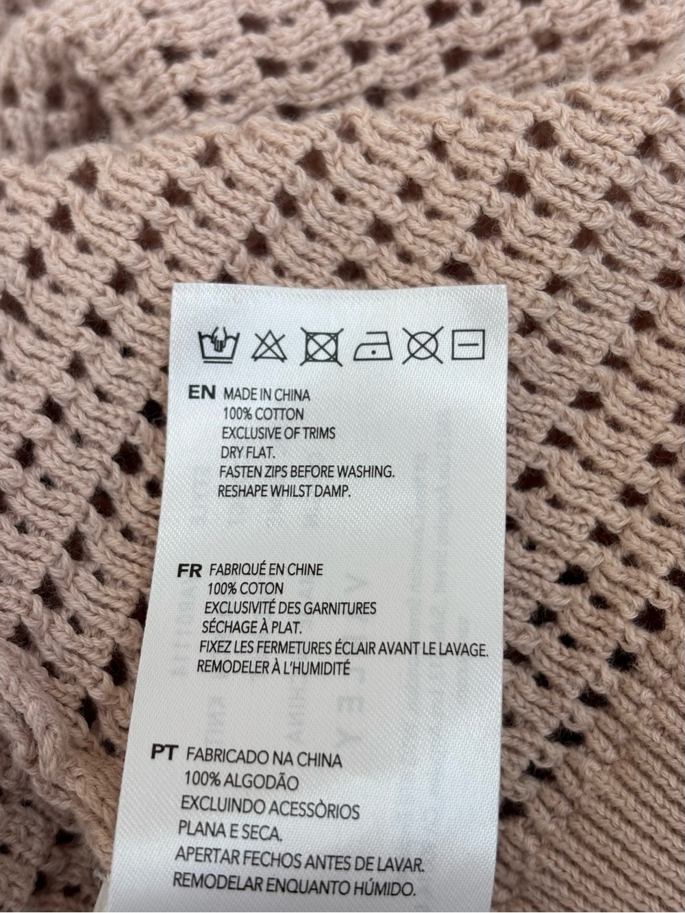 Varley Cameron Knit Cardigan Sweater Full Zip Cotton Moonlight Beige Large - Picture 11 of 14